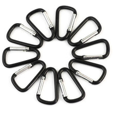 Black Aluminum Alloy D Carabiner Spring Snap Clip