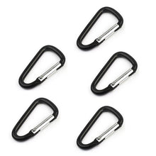 Black Aluminum Alloy D Carabiner Spring Snap Clip