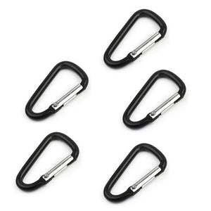 Black Aluminum Alloy D Carabiner Spring Snap Clip