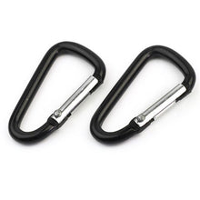 Black Aluminum Alloy D Carabiner Spring Snap Clip