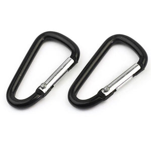 Black Aluminum Alloy D Carabiner Spring Snap Clip