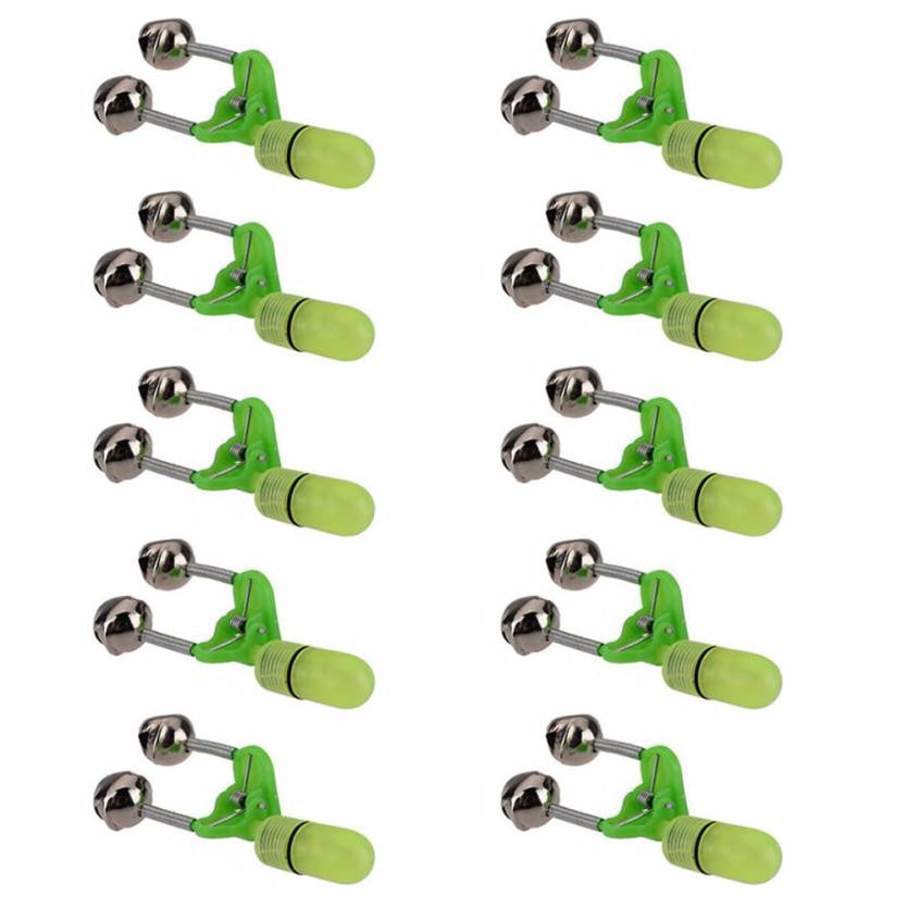 10PCS LED Night Fishing Rod Bite Bait Alarm