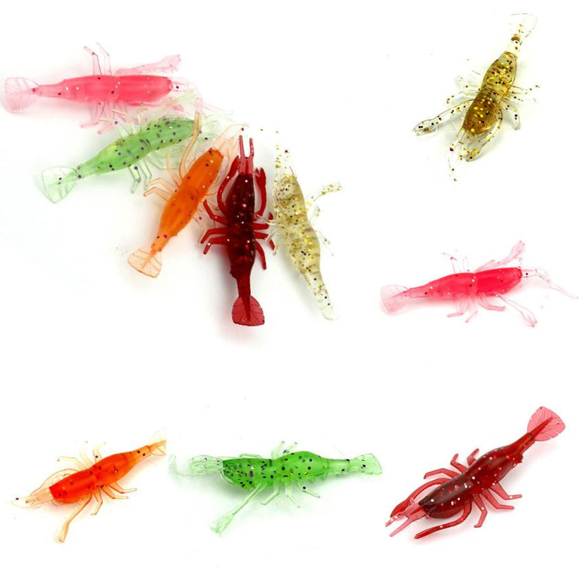 5pc transparent shrimp lures