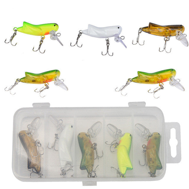 5pc cricket fishing lure