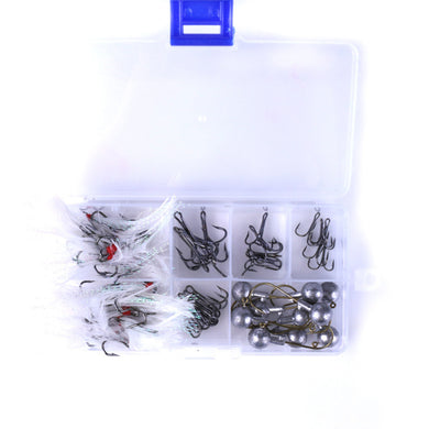 50pc Lead Head Hooks Three Claw Hook Combination Box