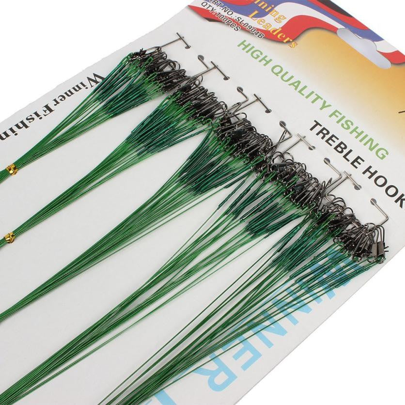 100 pcs 16/18/22/24/28cm Green Fishing line#25-31