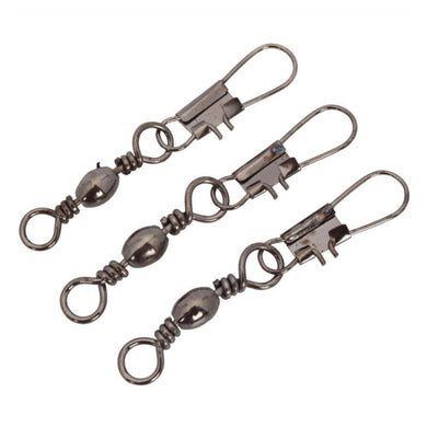 100PCS Interlock Snap Ball Bearing Swivel Rolling Solid Rings Fishing Connector