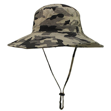 Outdoor Cap Canvas Woodland Camouflage Large Hat For Unisex