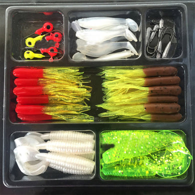 35Pcs Soft Worm Lure Set