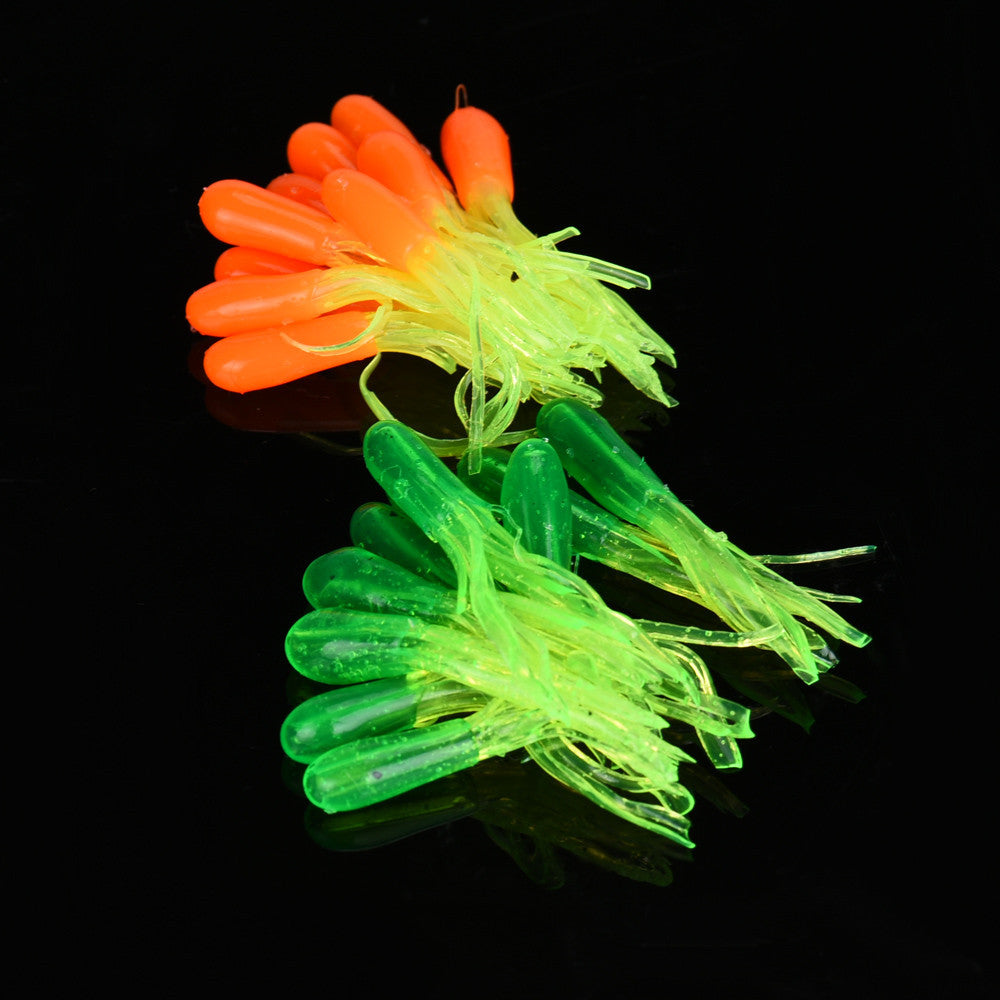 35Pc Soft Fishing Lure + 10 Small Lead Head Hook