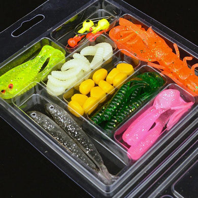 39Pcs Soft Worm Fishing lure