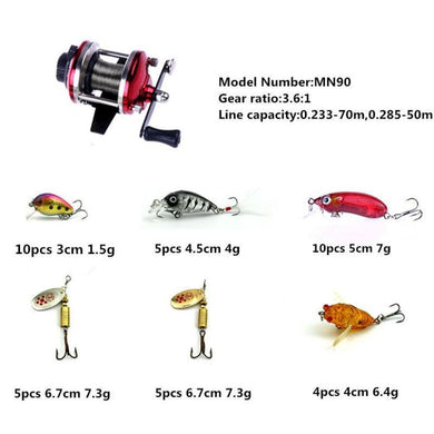 40PC  Fishing Lures 4 different Models +1PC Fishing wheel#W21