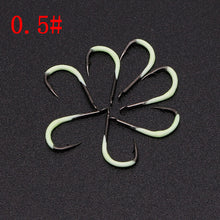 7pcs Luminous Fishing Hooks 0.5-3#