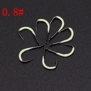7pcs Luminous Fishing Hooks 0.5-3#