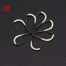 7pcs Luminous Fishing Hooks 0.5-3#