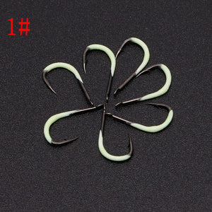 7pcs Luminous Fishing Hooks 0.5-3#