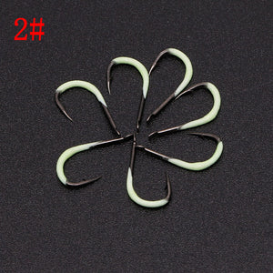 7pcs Luminous Fishing Hooks 0.5-3#