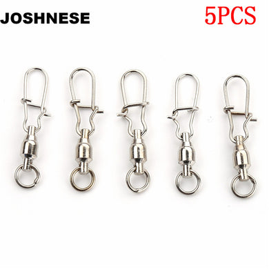 5PCS 2# 3# 4# 6# Ball Bearing Swivels Crane Duo Lock Snap