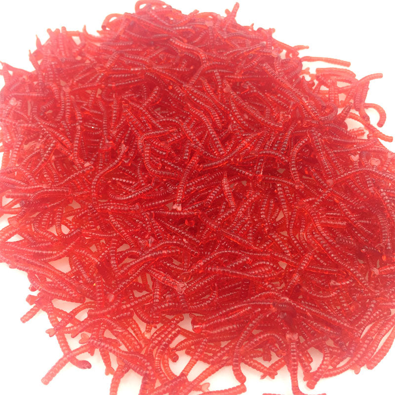 50Pcs 2cm Smell red worm lures