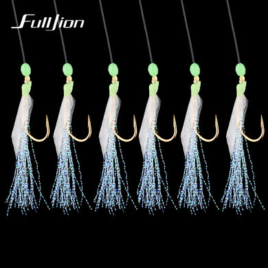 6 pcs Luminous Gold-plated Fish Hook