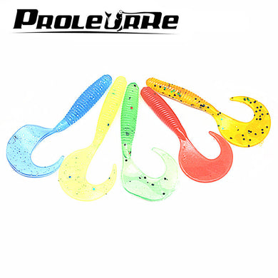 5 Pcs  Screw curly tail soft lure 6cm 2g