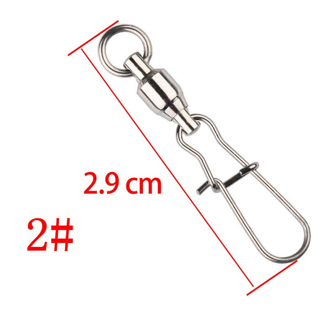 5PCS 2# 3# 4# 6# Ball Bearing Swivels Crane Duo Lock Snap