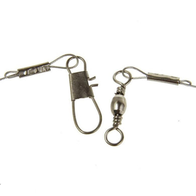 2 Pcs Fishing Wire Leader Trace With Snap Swivel Interlock