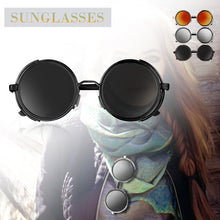 Vintage Punk UV400 Sunglasses Round Mirrored