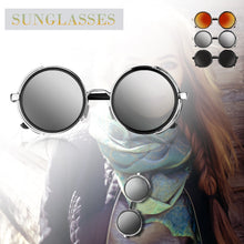Vintage Punk UV400 Sunglasses Round Mirrored