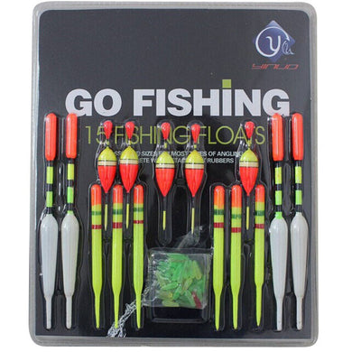 15pcs Assorted Sizes Lot Fishing Floats