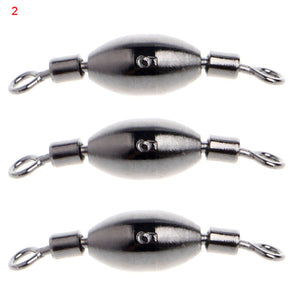 3Pcs Copper Sinker Fishing Swivels Rolling Lead