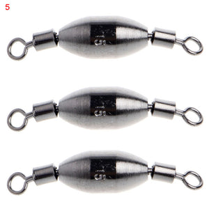 3Pcs Copper Sinker Fishing Swivels Rolling Lead