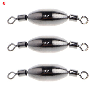 3Pcs Copper Sinker Fishing Swivels Rolling Lead