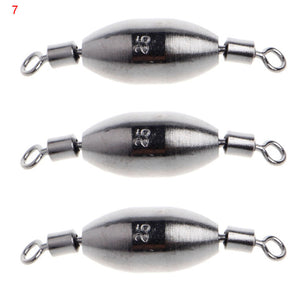 3Pcs Copper Sinker Fishing Swivels Rolling Lead