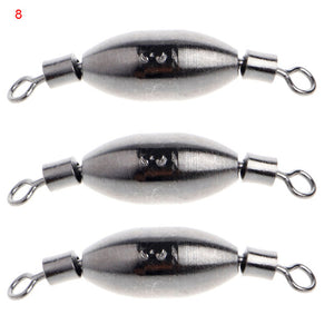 3Pcs Copper Sinker Fishing Swivels Rolling Lead