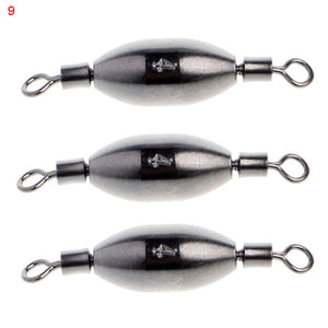 3Pcs Copper Sinker Fishing Swivels Rolling Lead