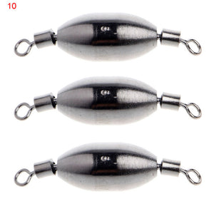 3Pcs Copper Sinker Fishing Swivels Rolling Lead