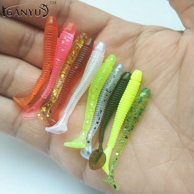 10Pcs  Fishing Lure Soft Worm 5cm 0.7g