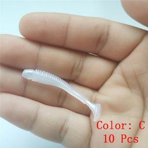 10Pcs  Fishing Lure Soft Worm 5cm 0.7g