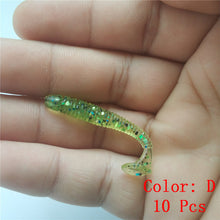 10Pcs  Fishing Lure Soft Worm 5cm 0.7g