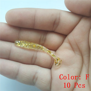 10Pcs  Fishing Lure Soft Worm 5cm 0.7g