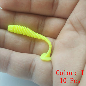 10Pcs  Fishing Lure Soft Worm 5cm 0.7g