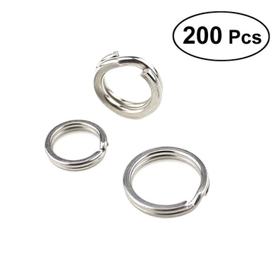 200pcs Stainless Steel Double Split Rings