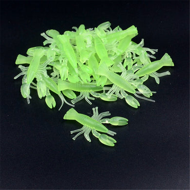 10Pcs Fluorescent Green Lobster Silicone Soft Fish Lure