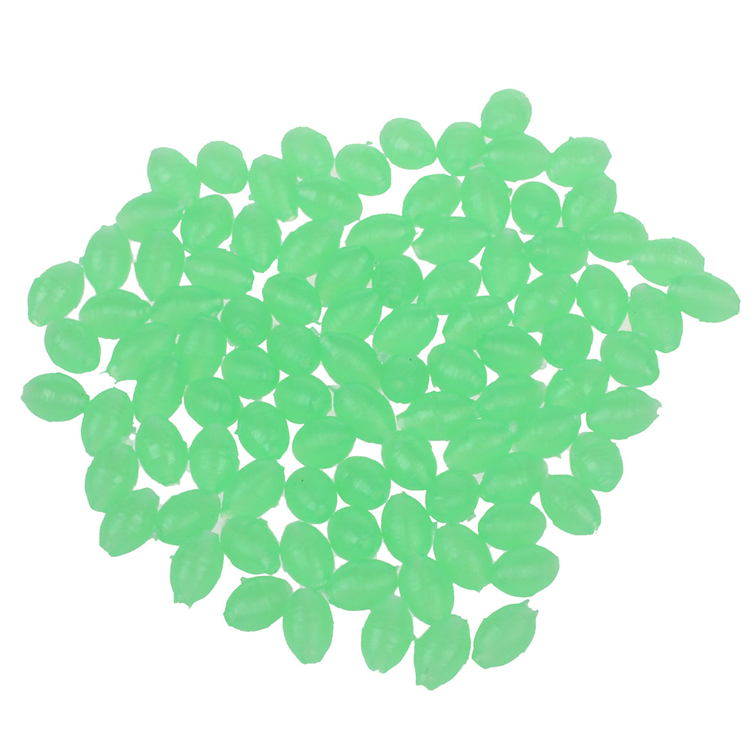 100PC Fishing Lure Glow In the Dark Green Egg Beads 3mm x 4mm