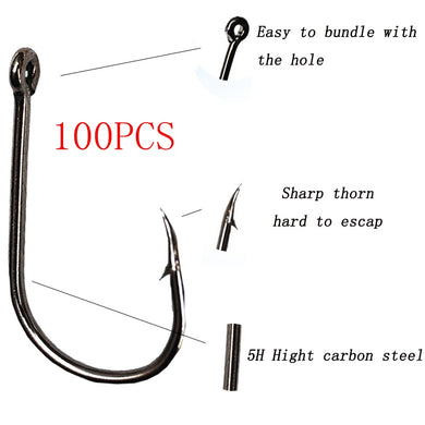 100Pcs fishing hooks(GF) #3-#12