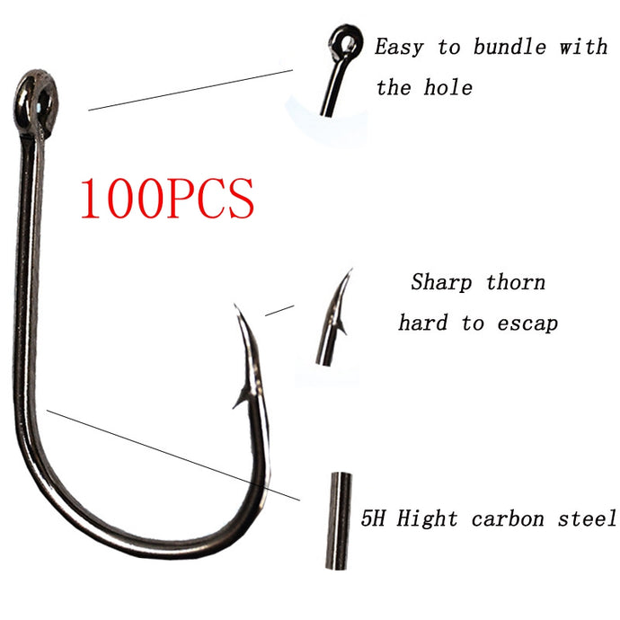 100Pcs fishing hooks(GF) #3-#12