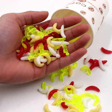 20 Pcs Soft Bread Worm 2 cm 0.4g Worm Larva Bait